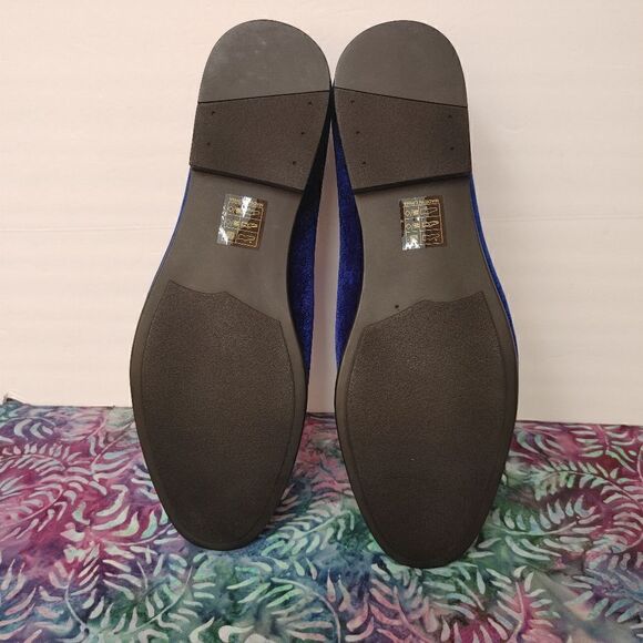 MEN'S AMALI FAUX VELVET SLIP ON LOAFER WITH JEWELED BIT AND MATCHING PIPING. 12D - Picture 5 of 8
